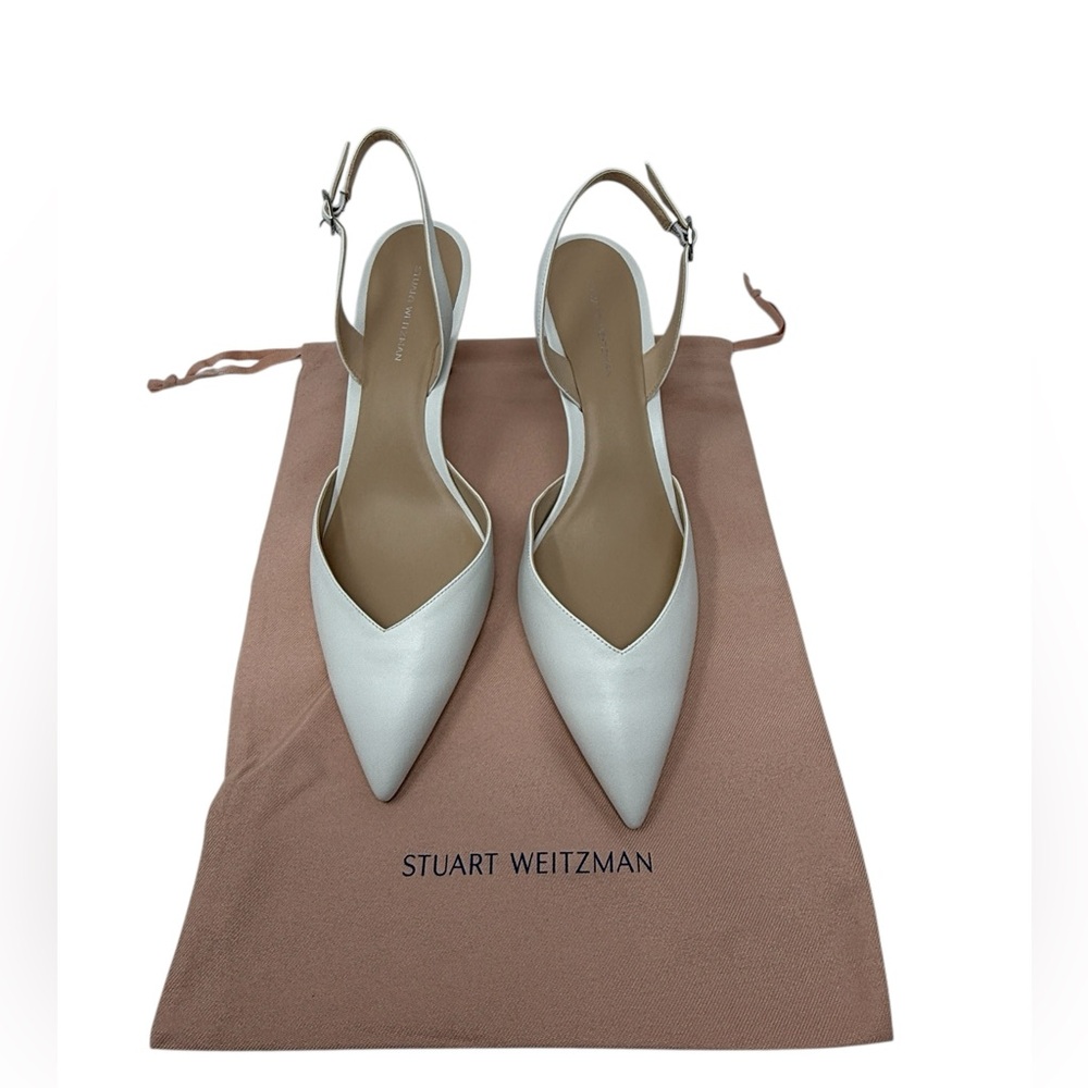 Stuart Weitzman Julia 75 Cream Slingback Heels Classic Minimalist Quiet Luxury